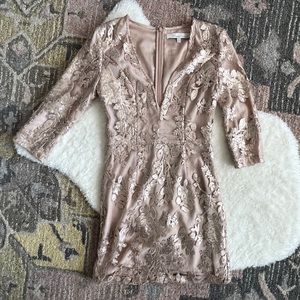Lovers + Friends Champagne Blush Sequin Dress